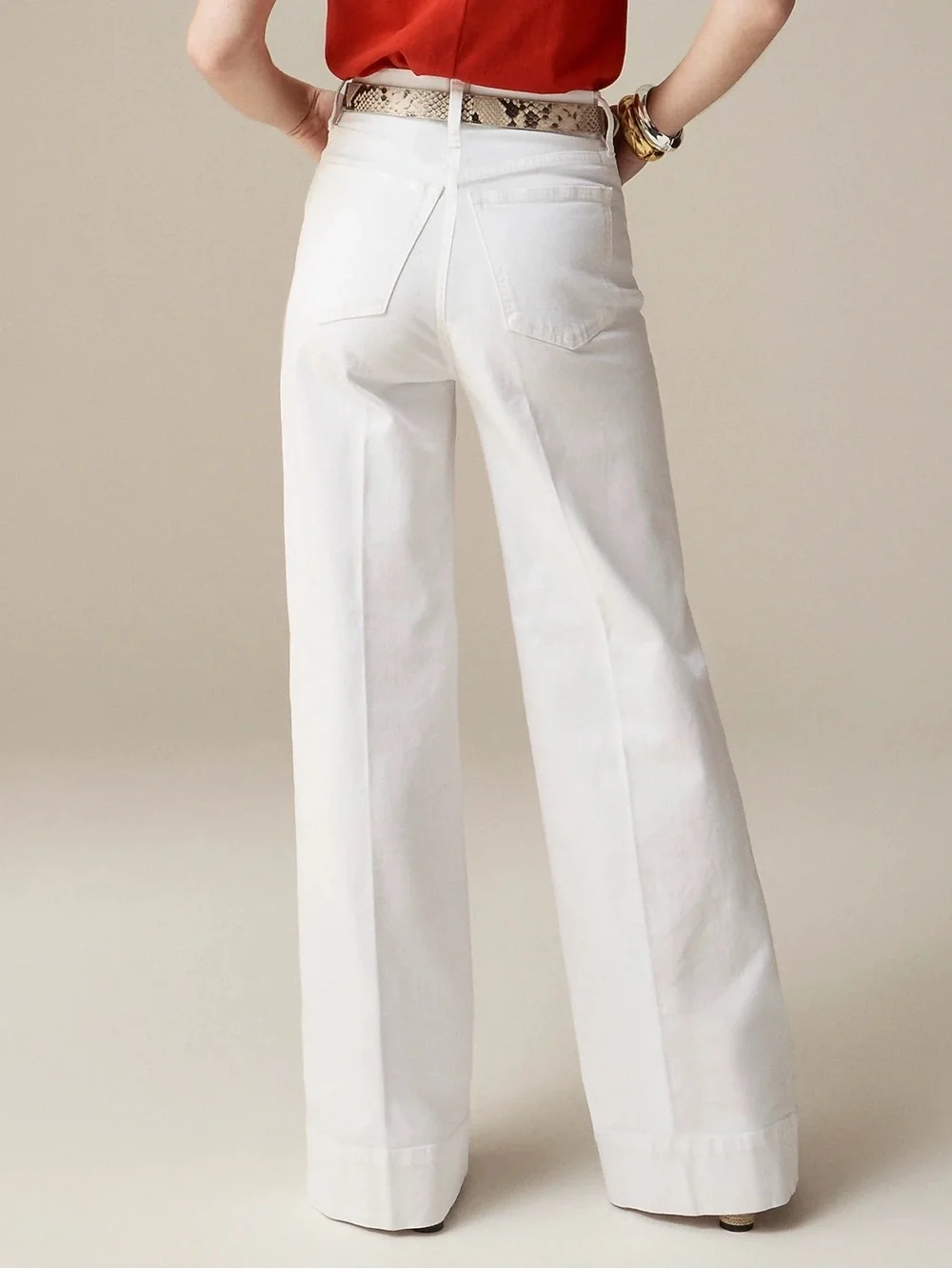 J.Crew Wide-Leg Denim Trouser in White (Style BM338) - Size 32